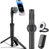 Generic Treppiede magnetico for selfie con telecomando, supporto for telefono estensibile con rotazione a 360°, treppiede da viaggio portatile for vlogging(Black+Light)