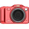 Getdoublerich Fotocamera digitale 4K, doppia fotocamera anteriore posteriore con display HD da 2,8 pollici, registrazione video WiFi 18x per la condivisione in tempo reale delle app (rosso)