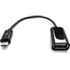 System-S Cavo USB 2.0 15 cm Micro B maschio a tipo A femmina adattatore in nero