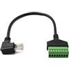 System-S Cavo LAN, 30 cm, connettore RJ45 a 8 pin, adattatore angolo, colore: nero