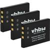 vhbw 3x batteria compatibile con Acer CR-5130, CR-6530 fotocamera (1000mAh, 3,6V, Li-Ion)