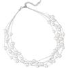 FULU AUTUMN Collana di perle a strati multifilo collane girocollo di perle per le donne gioielli con perline per feste di nozze, Perla, Perla sintetica