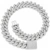 ICEDIAMOND 14K 20MM Iced Out Luxury Miami Cuban Chain, 5A Brilliant Cut CZ Lab Collana con Diamanti, Gioielli Hip Hop Placcati Oro per Uomo Donna (White, 20)