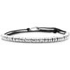 Nato Cuff - Bracciale Argento 925 Wrap avvolgente in Paracord a doppio involucro - Fatto a mano in Francia - Regolabile - Gioiello Uomo o Donna (Nero)