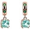 BRONZALLURE Orecchini Donna placcati Oro 18k - Orecchini Pendenti Anallergici con Prisma Gem Verdi - Gioielli Made in Italy - Idea Regalo Compleanni, Anniversari, Festa Donna, Festa Mamma