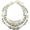 Bocar NK-10533 Collana multistrato con perline, a 4 fili, 43,2 cm, regalo da donna e materiale non metallico(NK-10533-cream)