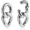 Vankula Peso Lobo Pesi Orecchie ear weights dilatatori Catena in Acciaio inossidabile lobi piercing espansori Gioielli Uomo Donna 6mm(2G) Argento