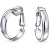 Bling Jewelry Clip Leggera Lucidata Semplice Di Base Classica Sugli Orecchini A Cerchio Per Le Donne Non Forate Orecchie .925 Argento Sterlina .75 Diametro
