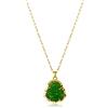 Yifnny Collana Buddha, Collana con Ciondolo Buddha che Ride Fortunato Cubic Zirconia Collana con Buddha di Giada Verde Collana con Ciondolo Buddha per Uomo Donna Gioielli Buddha (Verde 2)