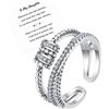 Askljeby Anello per ansia per figlia, anello fidget in oro 18 carati, per figlia, da mamma a mia figlia, con zirconia cubica, regolabile, per pollice, sollievo dallo stress, per donne, adolescenti