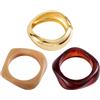 Mikovivi 3pz Braccialetti Robusti, Braccialetti Punk Irregolari in Resina e Lega Gioielli Vistosi Larghi e Spessi in Oro per Donna