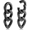 Vankula Peso Lobo Pesi Orecchie ear weights dilatatori Catena in Acciaio inossidabile lobi piercing espansori Gioielli Uomo Donna 6mm(2G) Nero