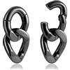 Vankula Peso Lobo Pesi Orecchie ear weights dilatatori Catena in Acciaio inossidabile lobi piercing espansori Gioielli Uomo Donna 6mm(2G) Nero