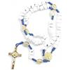 OVUNQUE PROTEGGIMI Rosario in vera Pietra di Medjugorje e Corda con Grani da 7 mm, Madonna Medjugorje, Gesù Misericordioso, San Benedetto. Rosario in Corda