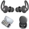 DGSLWH 1 Paio di Tappi per Orecchie, Tappi Riutilizzabili in Silicone con Riduzione del Rumore 40dB - 5 coppie di cuffie sostituibili (Silicone, Schiuma),Lavabili,Comfort per Dormire,Viaggiare,Studiare(Nero)