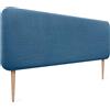DHOME Testiera Imbottita Liscia Arrotondata in Lino Naturale con Gambe per Parete Acustica Testate Letto Fonoassorbenti Camera da Letto (Blu Marino, 135cm)