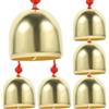 SOIMISS Set 6 Campanelli Artigianali in Lega di Alluminio Ciondoli e Cordoncino Rosso, Piccole Campane Fai da Te per Decorazioni Casa, Eventi e Festival, Ornamenti Sospesi per Porte