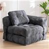 MAXYOYO Divano letto pieghevole, a coste, trasformabile, con cuscino, 160 x 80 cm, comodo divano letto, per camera da letto, soggiorno