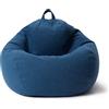 Lumaland Poltrona a Sacco Comfort Line - XL - 90x110x50 cm - Bean Bag Interno ed Esterno per Giardino, Salotto, Balcone - Pouf Elegante e Morbido Outdoor & Indoor - Blu Scuro