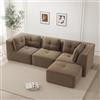 Luscriate Divano angolare Cloud a 3 posti con chaise longue, grande divano a forma di L, senza montaggio, imbottitura 32D altamente elastica, seduta extra profonda, braccioli larghi, divano lounge vicino al
