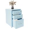 Zoobotanica Cassettiera con 3 cassetti, armadio in metallo, armadietto mobile sotto scrivania, armadietto con 1 chiave, armadietto per ufficio, casa, ufficio, 28 x 41 x 48 cm (blua)