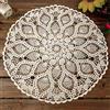 Benoon Tovagliette, 60 Cm di Cotone all'Uncinetto A Mano Rotonda Pizzo Scava Fuori Tovaglia Tovaglia Bianca 60 cm