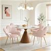 Chummaven Set di 4 Sedie Sala da Pranzo in Velluto, Poltroncine da Pranzo a Conchiglia con Braccioli, Sedie Cucina Imbottite Moderne con Gambe Oro e Schienale Aperto per Ristorante/Soggiorno, Rosa