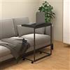 KTHLBRH Tavolino con Ruote Nero 55x35x70 cm in Legno Multistrato, Tavolinetto Salotto, Tavolini Salotto, Tavolini da Caffè, da Salotto per un'Atmosfera Accogliente