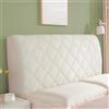 Generic Elasticizzato Copri Testiera Letto Matrimoniale, Singolo Imbottito Bianco Velluto Fodera Elastica Protezione,Copritestiera Protezione Elastica Lavabile(Cream White,59in (150cm))