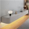 Coubird Mobile TV sospeso a parete Marmo biancoMensole TV galleggianti con luce LED, Ante e Cassetto Moderno Mobile Intrattenimento Media Console TV con Deposito per Soggiorno (240cm/94in)