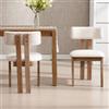 chairus 2 PZ Sedie Cucina in Tessuto con Gambe in Legno, Beige