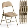 Asdsed Set di 4 Sedie Pieghevoli Imbottite, Portata Fino a 160 kg, Comodo ed Stabili, Risparmia Spazio, per Soggiorno, Giardino, Esterno, Campeggio, Balcone Interni, Ufficio, Feste, Cachi