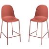 Liberoshopping Sgabello moderno in polipropilene con gambe in metallo resistenti - FOX 2 pezzi (Ruggine)