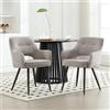 Ya-Home 2 PZ Sedie Sala da Pranzo in Ciniglia con Supporto Lombare, Grigio | Sedie Cucina Moderne, Sedie da Salotto con Gambe in Metallo, Sedie Imbottite per Soggiorno/Camera da Letto/Ristorante