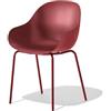 Connubia Sedia Academy CB2137 Set 2 Sedie Struttura P3L mt. ROSSO OSSIDO OPACO Sedile P3L pp riciclato 100% ROSSO OSSIDO OPACO