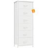 CAIYUN Cassettiera sottile, con 6 cassetti, in tessuto, alto e sottile, in legno, per camera da letto, soggiorno, corridoio, cameretta dei bambini, colore: bianco