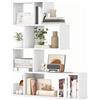 COSTWAY Libreria a Forma di S a 4 Ripiani, Scaffale Aperto Portaoggetti in Legno, Scaffale Verticale Separatore Multifunzionale, per Camera da Letto, Studio, Soggiorno, 80 x 22 x 100 cm (Bianco)