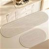 Hixingo Tappeto Cucina in Diatomite, Passatoia Cucina Antiscivolo Lavabile Ovale Tappeti da Cucina, Tappeto Runner Cucina Tappeto da Bagno Tappetino per Doccia (Ovale,50x80cm)