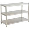 Zalydala Gastro - Scaffale a 3 ripiani in acciaio inox, per carichi pesanti, in acciaio inox, 80 x 80 x 40 cm