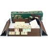 Semus - Star effetto legno Rummy Set Okey con pietre in melamina in plastica, Okey TAKIMI/scuro