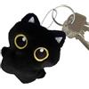 Generico Peluche Gatto | Orsacchiotto Morbido Gattino Nero,Portachiavi Bambola Piccola, Decorazione per Feste, Zaino, Borsa e Chiavi