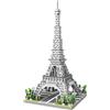 Fuwraixis Blocchi da costruzione Torre Eiffel, Set di giocattoli da assemblare per Edifici famosi del mondo, 1175 pezzi Modello a blocchi di microparticelle, Oggetti decorativi da collezione