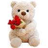 Generico Peluche orsacchiotto rosa - Giocattoli decorativi e farciti con orsacchiotto | Peluche con fiori per spose, ragazze, donne, bambini, matrimoni, compleanni, Natale