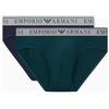 Emporio Armani Slip da Uomo Endurance, Confezione da 2, Blu, L, Blu, L