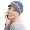 MASUMI Chemo Organic Headwear - Berretto da Baseball Estivo Katia | Copricapo da Donna per la Perdita dei Capelli del Cancro | Cappello da Sole Reversibile | 95% bambù (Colore: Grigio e Argento)