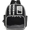 TTCAYU Ita Bag Zaino Pin Display PU Leather Trading Bag 12 Kawaii Satchel con inserto per Anime Viaggi, Zaino Black-ita, Small
