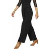 Ready4Dance Pantalone da Donna per Danza Sportiva - Elegante e Comodo con Cintura a Fiocco (IT, Testo, L, Regular, Regular, 05 Nero)