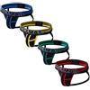JOCKMAIL Confezione da 4 pezzi di slip da uomo in rete da uomo, Rosso+blu+verde+giallo, M