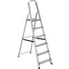 Scala alluminio essenza everest con 6 gradini e portata massima 150 kg, 105x47x172 cm