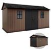 Keter Casetta da giardino keter newton+ 7515/1575 in resina marrone doppia opzione montaggio 476x230x246 cm